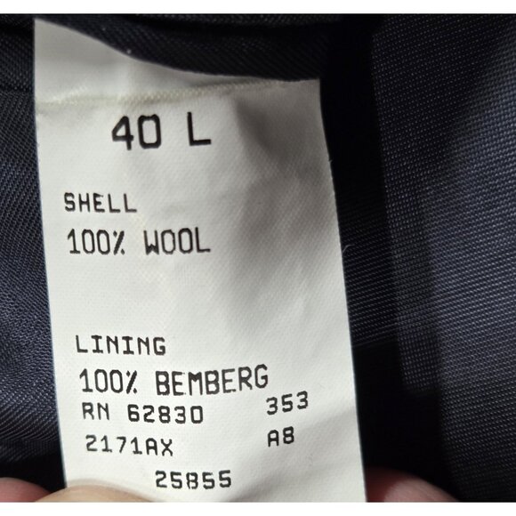 Lands End Sport Coat Mens 40L Navy Wool Preppy Career Office Blazer Suit Jacket - Picture 6 of 11